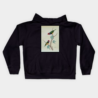 Australian Gouldian Finches art Kids Hoodie